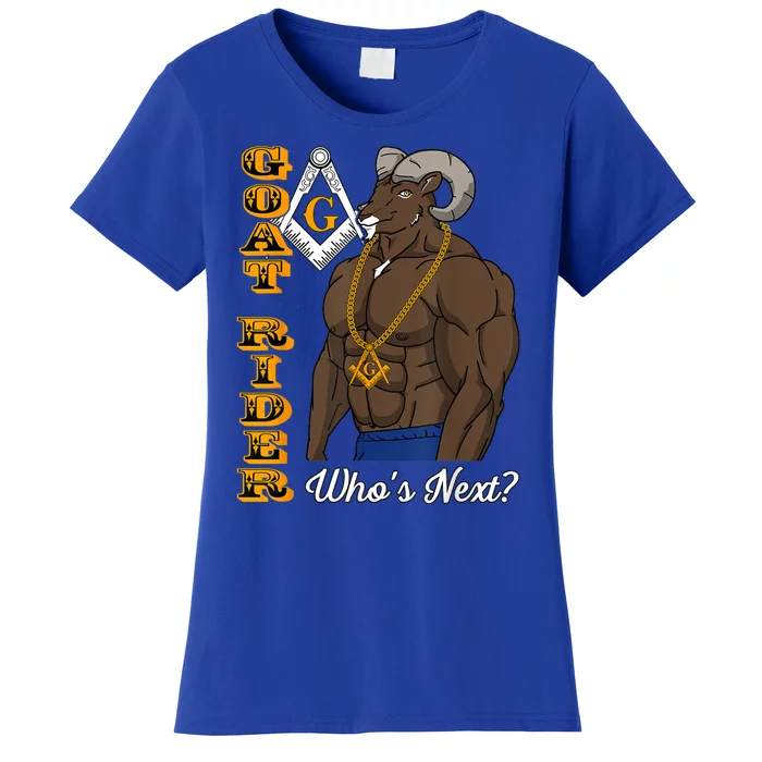 Brothers Masons Goat Rider WhoS Next Masonic FatherS Day Women's T-Shirt