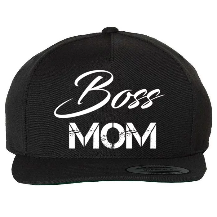 Boss Mom Great Gift Funny Gift Wool Snapback Cap