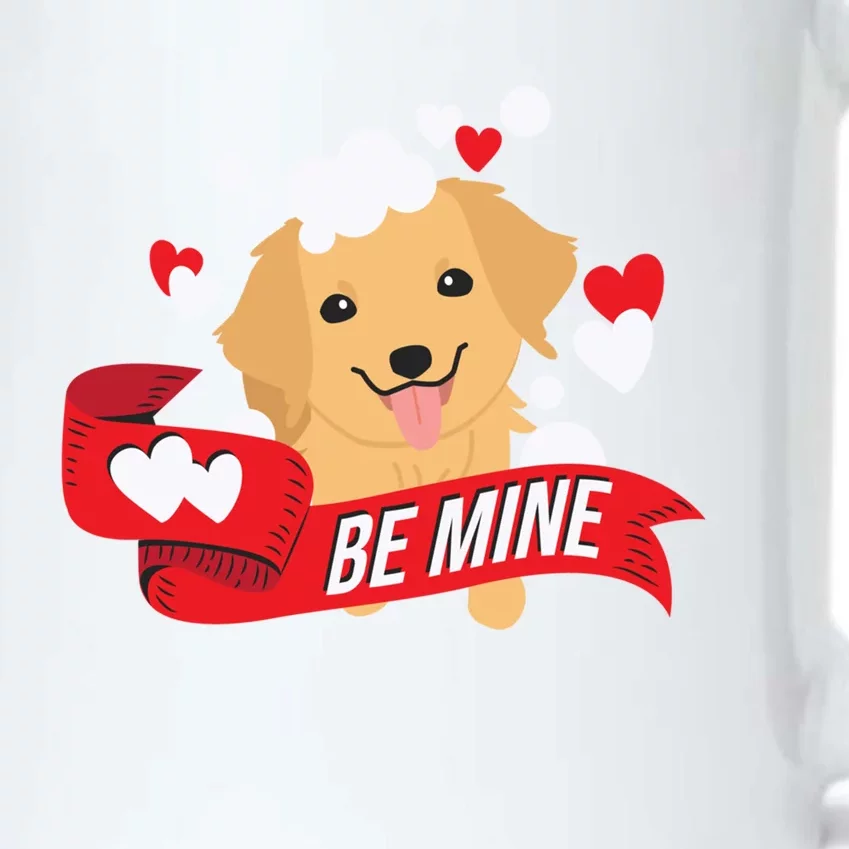 Be Mine Gift Funny Valentine's Day Cute Dog Puppy Gift Black Color Changing Mug