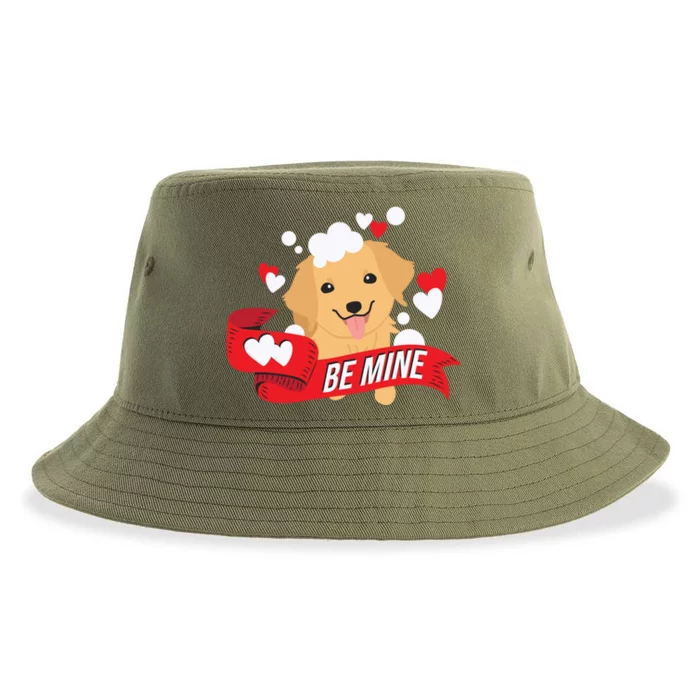 Be Mine Gift Funny Valentine's Day Cute Dog Puppy Gift Sustainable Bucket Hat