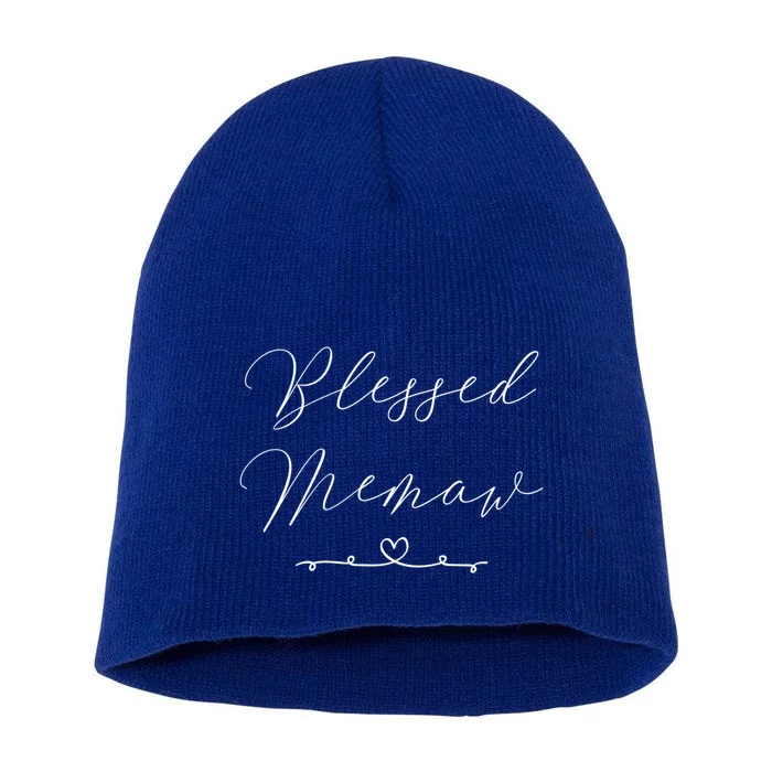 Blessed Memaw Gift Short Acrylic Beanie