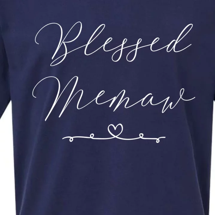 Blessed Memaw Gift Sueded Cloud Jersey T-Shirt