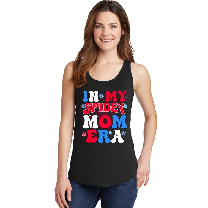 Boy Mama Groovy Mama And Daddy Spidey Mom In My Mom Era Ladies Essential Tank