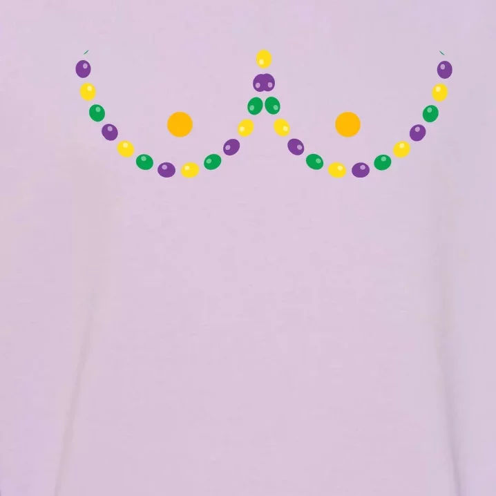 Boobs Mardi Gras Funny Beads Boobs Outline Garment-Dyed Sweatshirt