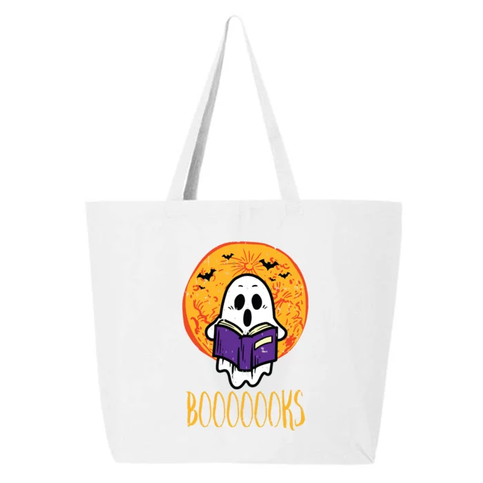 Boooks Moon Ghost Reading Halloween Bookworm Librarian Book 25L Jumbo Tote