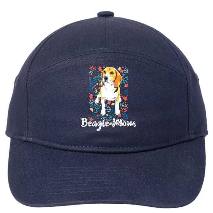 Beagle Mom Gifts For Funny Dog Lovers Beagle Mama 7-Panel Snapback Hat