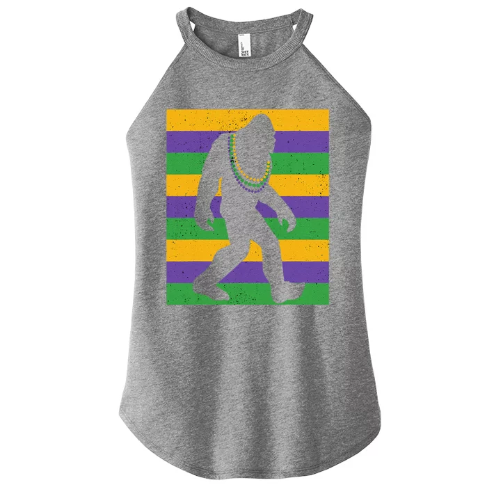 Bigfoot Mardi Gras Sasquatch Funny Gift Women’s Perfect Tri Rocker Tank