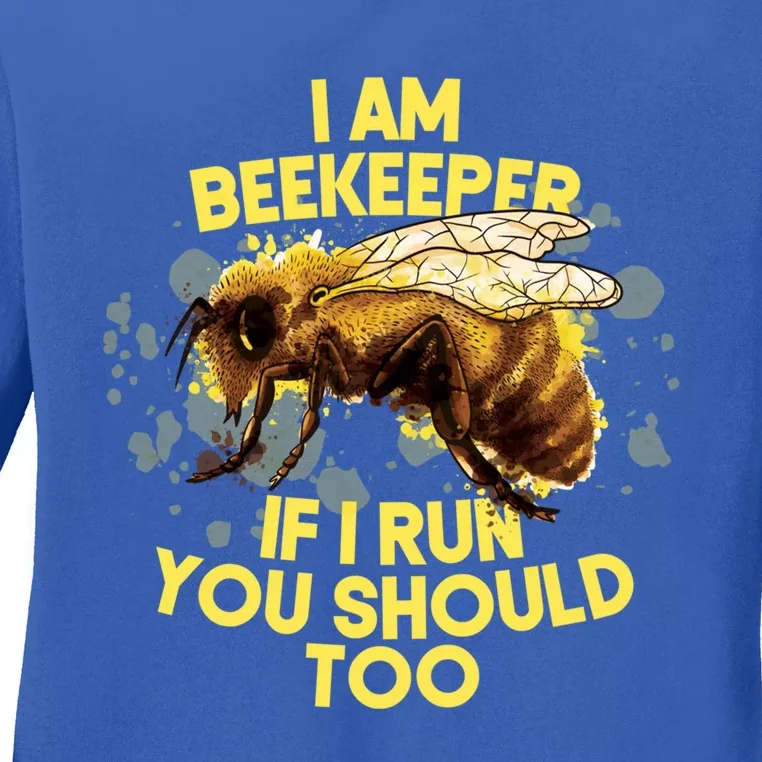 Beekeeper Meaningful Gift Honeycomb Honey Bee Beekeeping Gift Ladies Long Sleeve Shirt