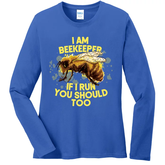 Beekeeper Meaningful Gift Honeycomb Honey Bee Beekeeping Gift Ladies Long Sleeve Shirt