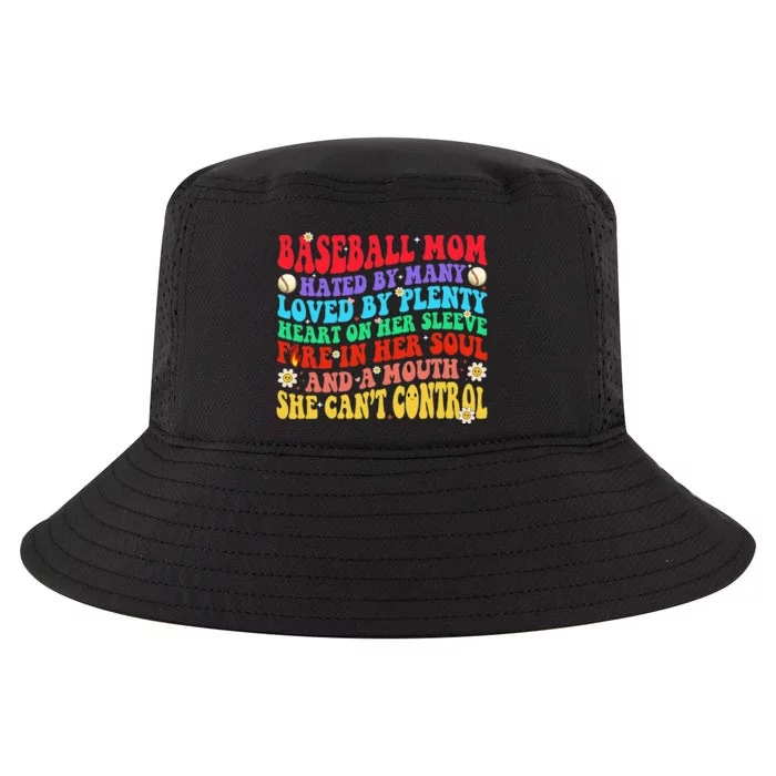 Baseball Mom Groovy Hated By Many Loved By Plenty Mommy Cool Comfort Performance Bucket Hat