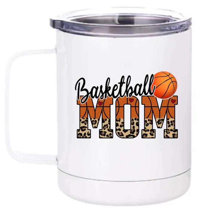 Basketball Mom Gift Funny Ball Mom Cute Letter Great Gift Front & Back 12oz Stainless Steel Tumbler Cup