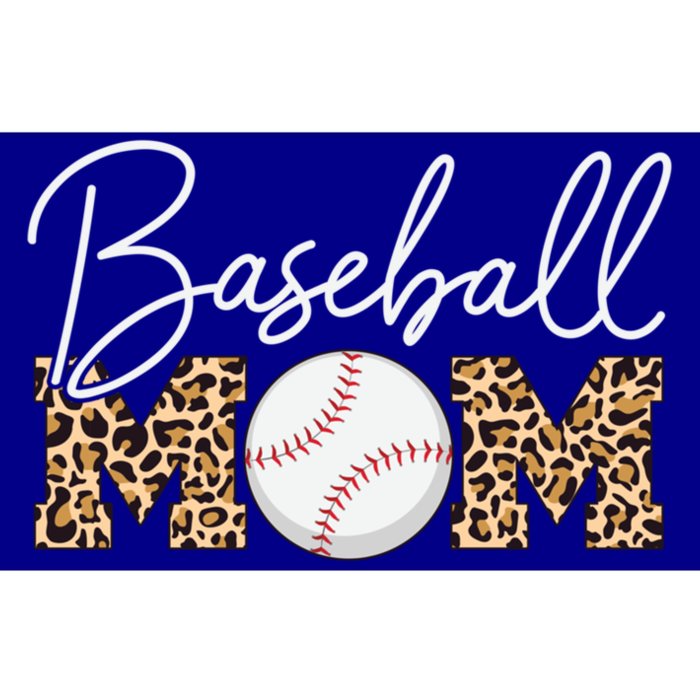 Baseball Mom Gift Leopard Print Cursive Script Cool Gift Bumper Sticker