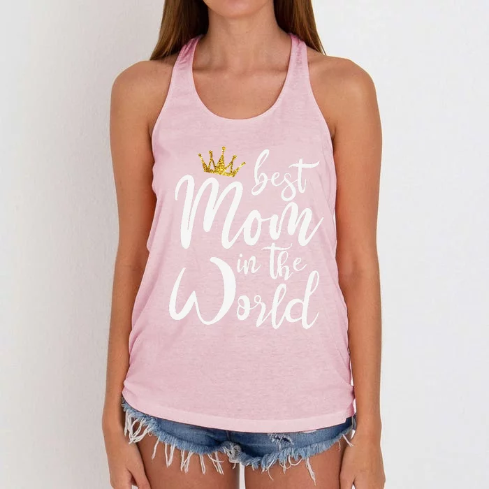 Best Mother Gift Best Mom In The World Women's Knotted Racerback Tank