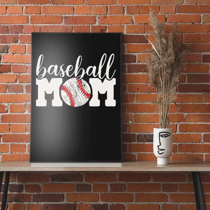 Baseball Mom Gift Cheering Mother Of Outfit Poster