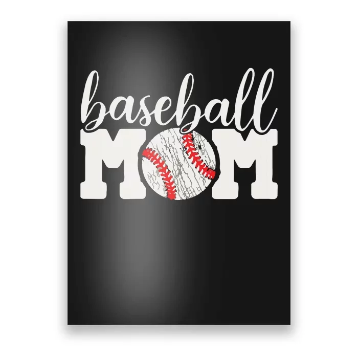 Baseball Mom Gift Cheering Mother Of Outfit Poster