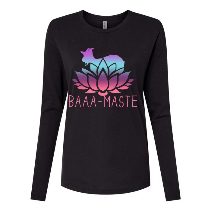 Baaa Maste Goat Yoga Namaste Spiritual Meditation Om Nayah Womens Cotton Relaxed Long Sleeve T-Shirt