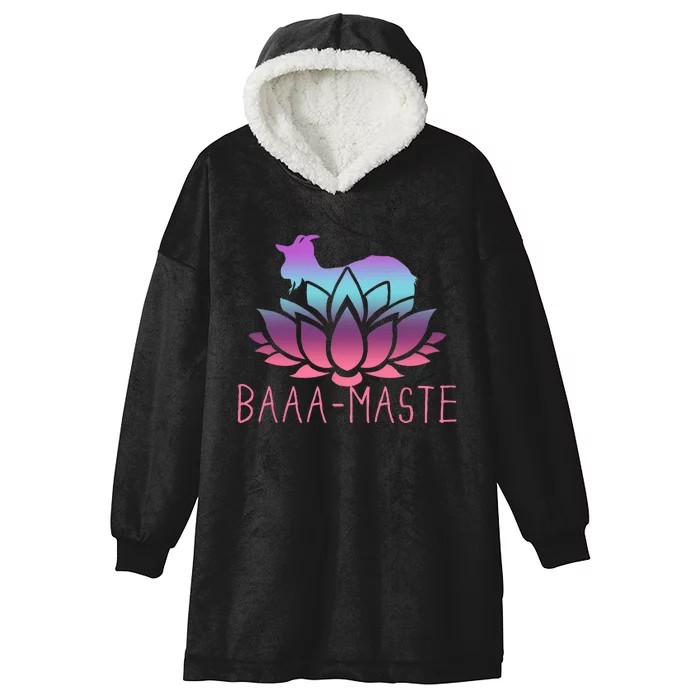 Baaa Maste Goat Yoga Namaste Spiritual Meditation Om Nayah Hooded Wearable Blanket