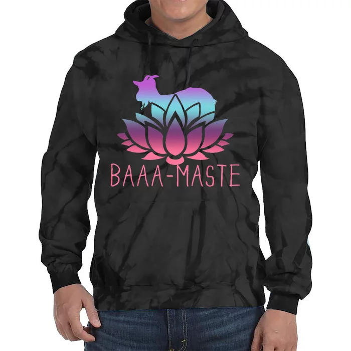 Baaa Maste Goat Yoga Namaste Spiritual Meditation Om Nayah Tie Dye Hoodie