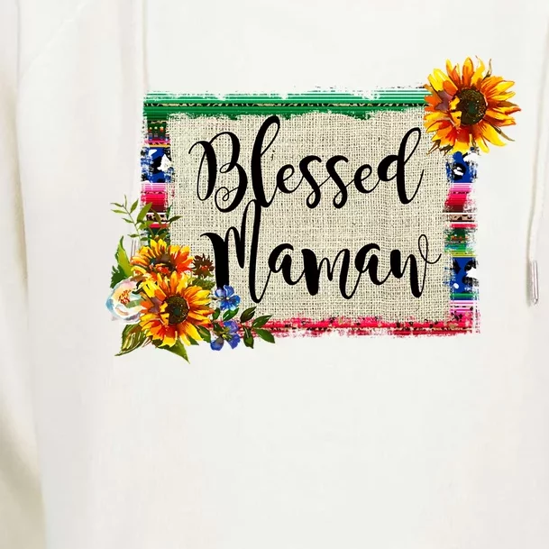 Blessed Mamaw Grandmother Floral Gift Womens Funnel Neck Pullover Hood