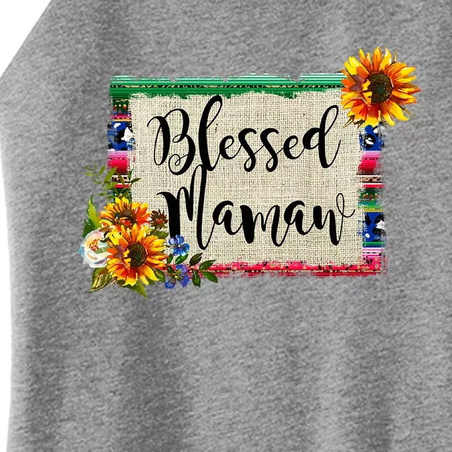 Blessed Mamaw Grandmother Floral Gift Women’s Perfect Tri Rocker Tank