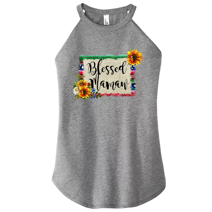 Blessed Mamaw Grandmother Floral Gift Women’s Perfect Tri Rocker Tank