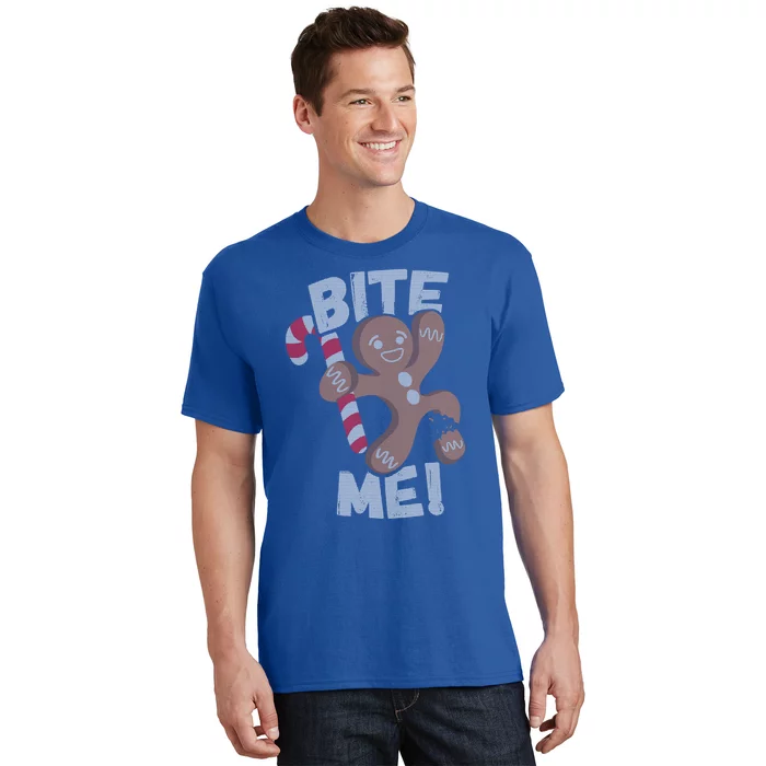 Bite Me Gingerbread Funny Christmas Gift T-Shirt