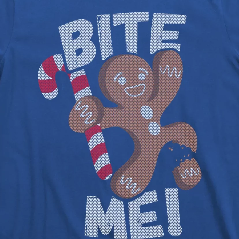 Bite Me Gingerbread Funny Christmas Gift T-Shirt