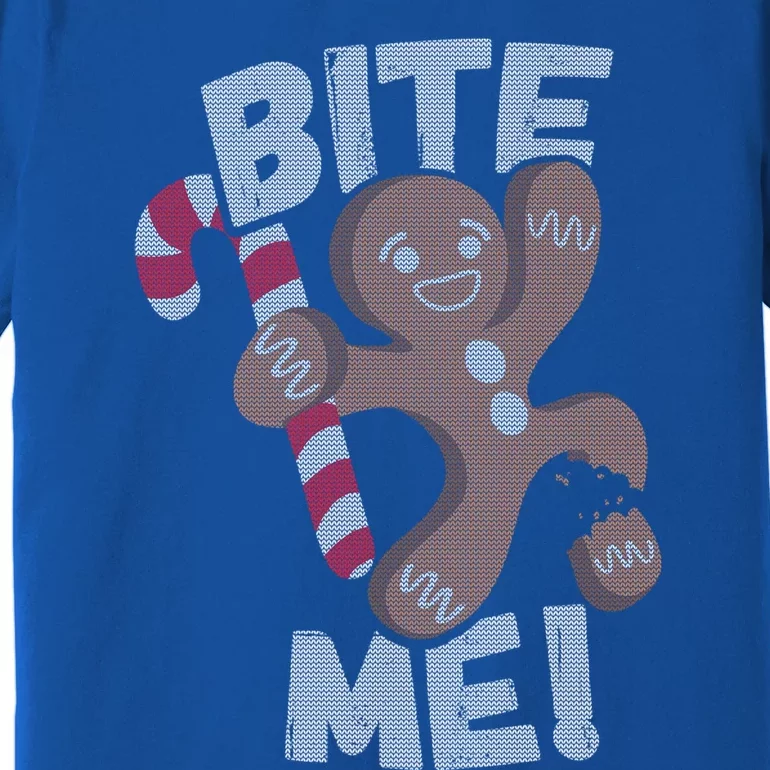 Bite Me Gingerbread Funny Christmas Gift Premium T-Shirt