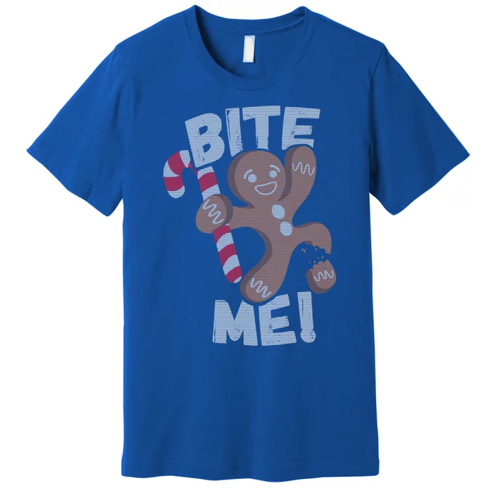 Bite Me Gingerbread Funny Christmas Gift Premium T-Shirt