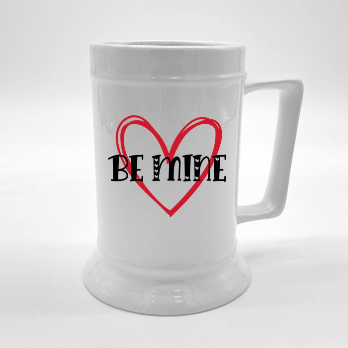 Be Mine Heart Line Valentine's Day Gift Front & Back Beer Stein