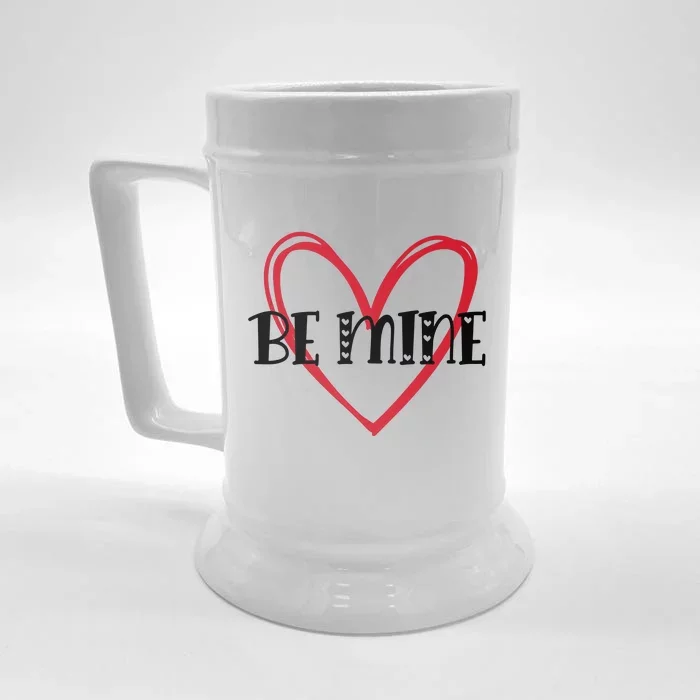 Be Mine Heart Line Valentine's Day Gift Front & Back Beer Stein