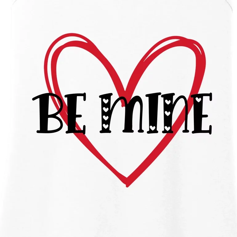 Be Mine Heart Line Valentine's Day Gift Ladies Essential Tank