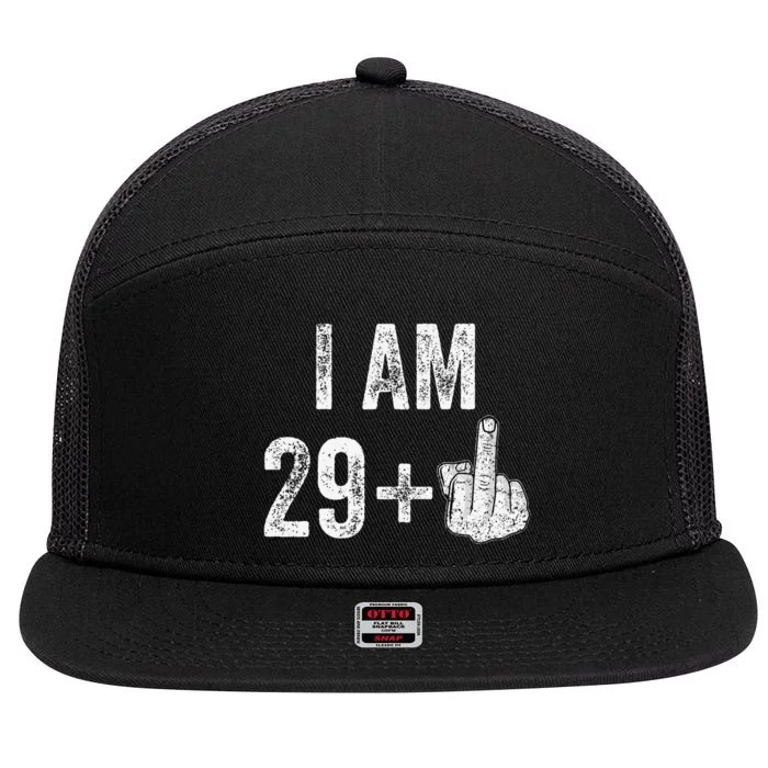 Birthday Male Him Fun 30 Funny 30th Birthday Cute 7 Panel Mesh Trucker Snapback Hat