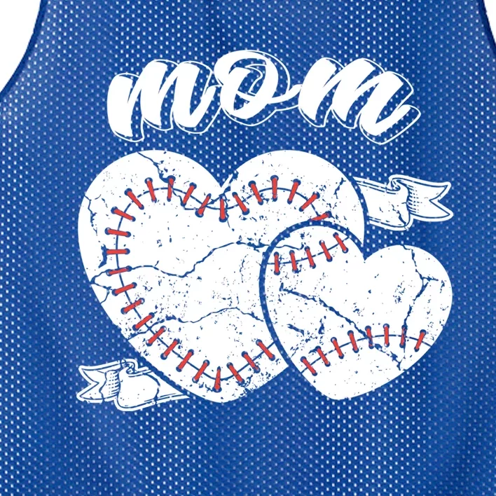 Baseball Mom Heart Ball Cool Baseball Proud Grandma Mothers Gift Mesh Reversible Basketball Jersey Tank