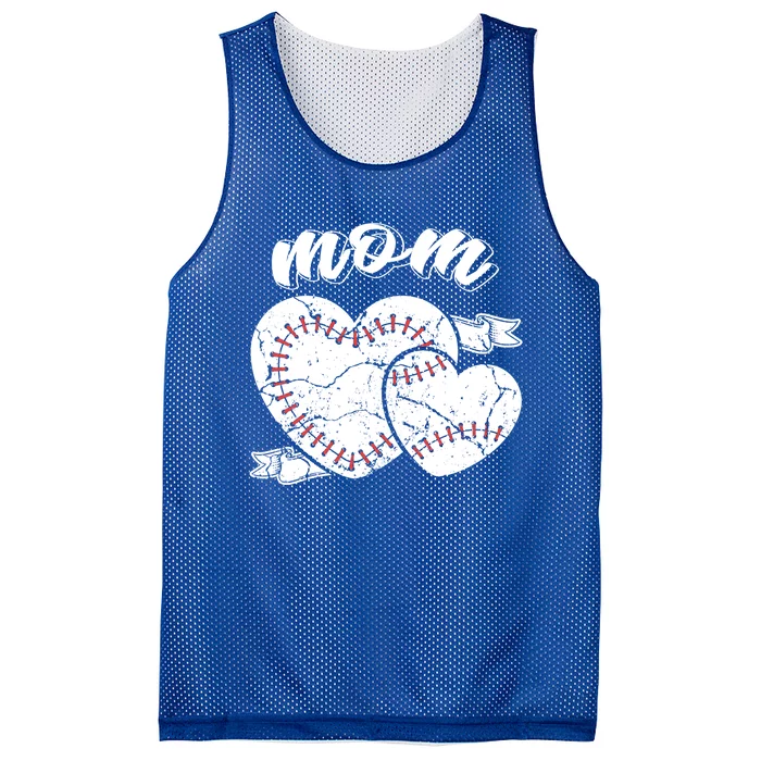 Baseball Mom Heart Ball Cool Baseball Proud Grandma Mothers Gift Mesh Reversible Basketball Jersey Tank