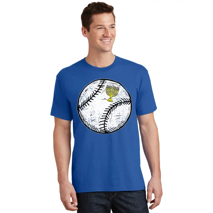 Baseball Menorah Hanukkah Chanukah Jewish Jew T-Shirt