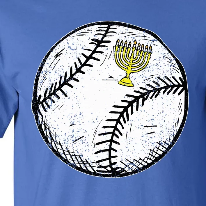 Baseball Menorah Hanukkah Chanukah Jewish Jew Tall T-Shirt