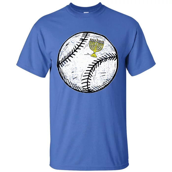 Baseball Menorah Hanukkah Chanukah Jewish Jew Tall T-Shirt