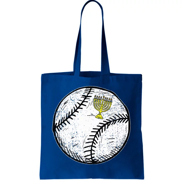 Baseball Menorah Hanukkah Chanukah Jewish Jew Tote Bag