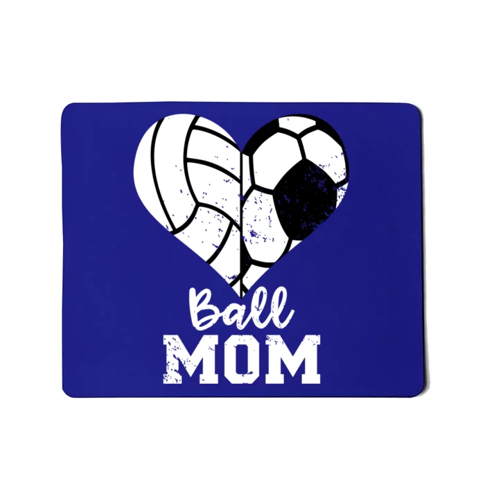 Ball Mom Heart Funny Soccer Volleyball Mom Gift Mousepad