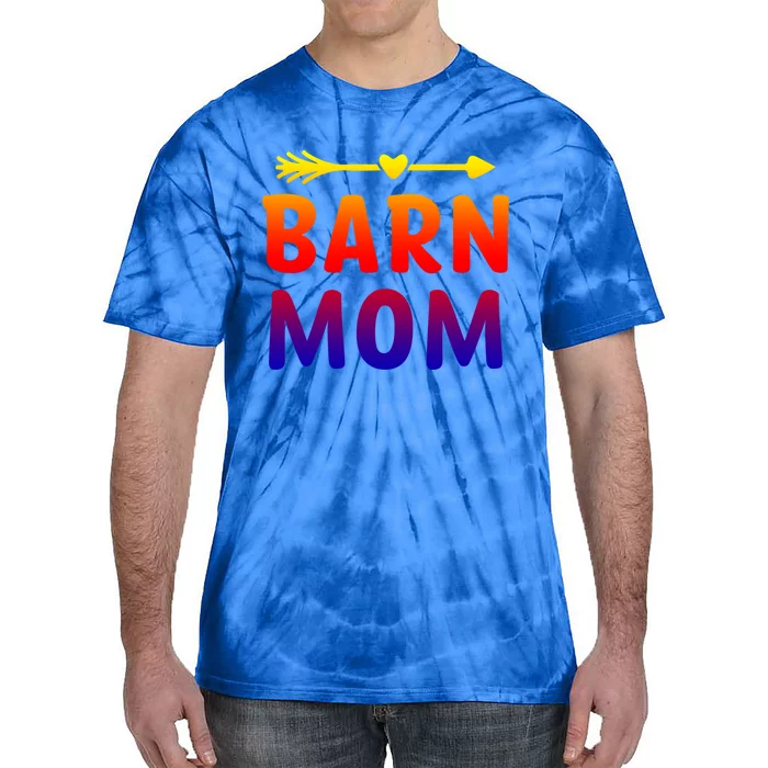 Barn Mom Horse Riding Barnyard Animals Mothers Day Gift Tie-Dye T-Shirt