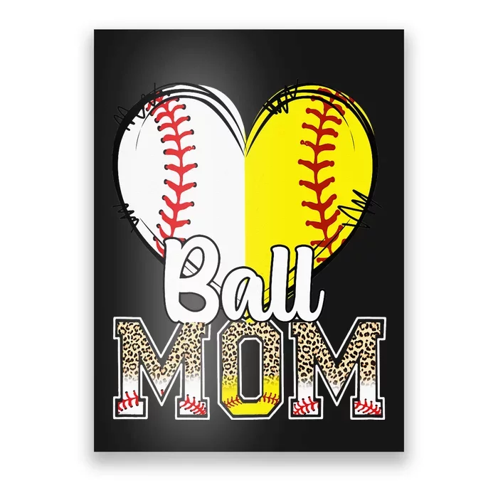 Baseball Softball Heart Mom Mothers Day - Baseball Softball Mom - Sticker