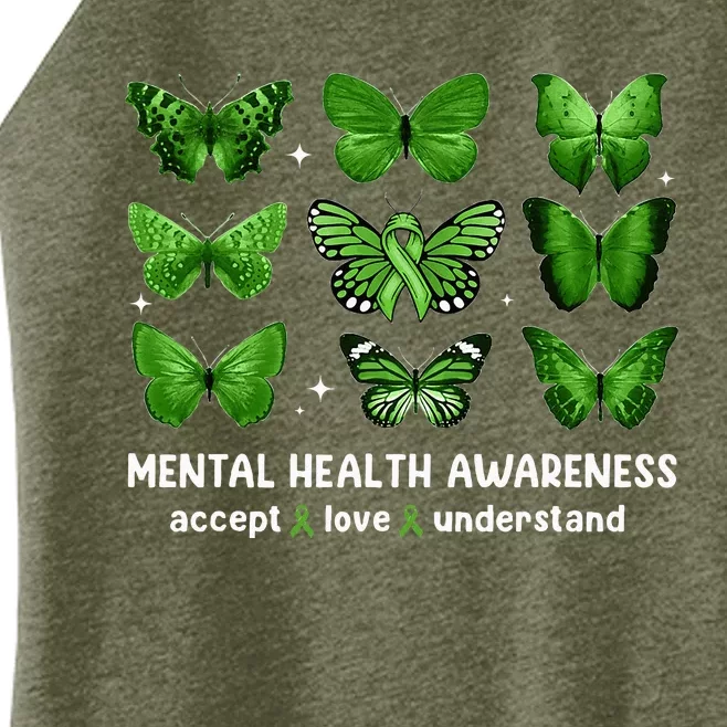 Butterfly Mental Health Awareness Accept Love Understand Women’s Perfect Tri Rocker Tank