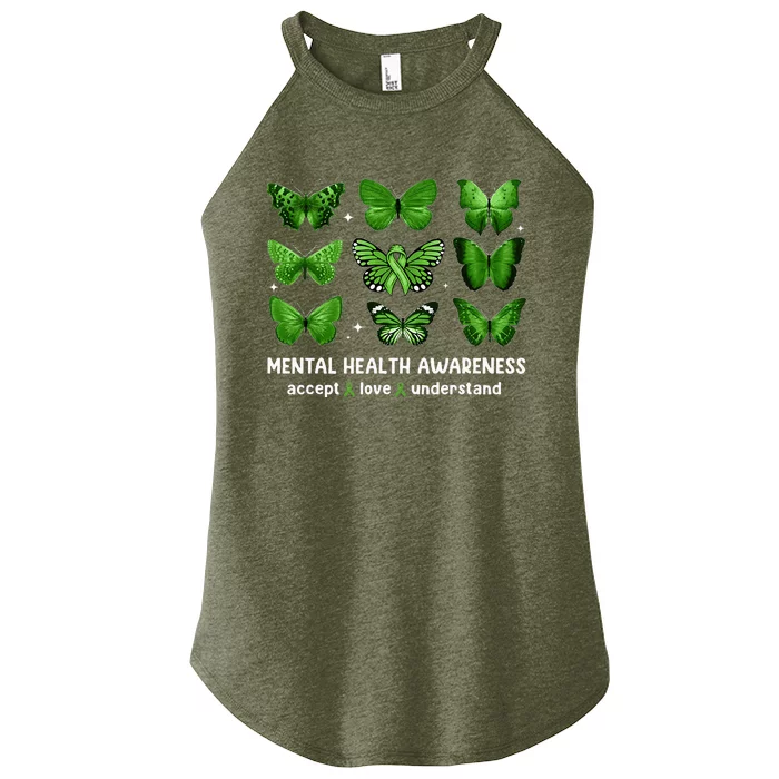 Butterfly Mental Health Awareness Accept Love Understand Women’s Perfect Tri Rocker Tank