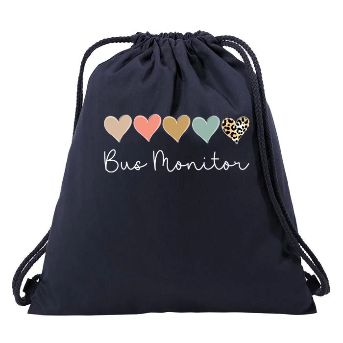 Bus Monitor Heart Bus Squad Valentine's Day Cool Gift Drawstring Bag