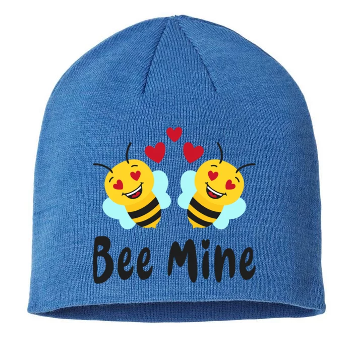 Bee Mine Honeybee Bee Pun Love Couple Valentine's Day Cool Gift 8 1/2in Sustainable Knit Beanie