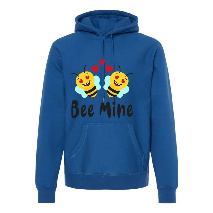 Bee Mine Honeybee Bee Pun Love Couple Valentine's Day Cool Gift Premium Hoodie