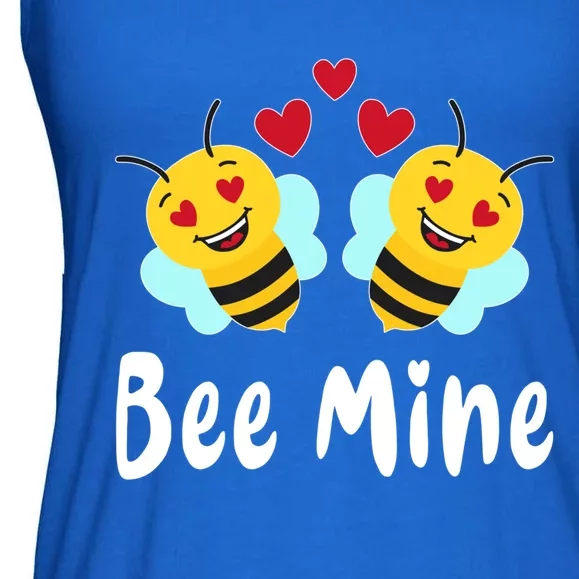 Bee Mine Honeybee Bee Pun Love Couple Valentine's Day Gift Ladies Essential Flowy Tank