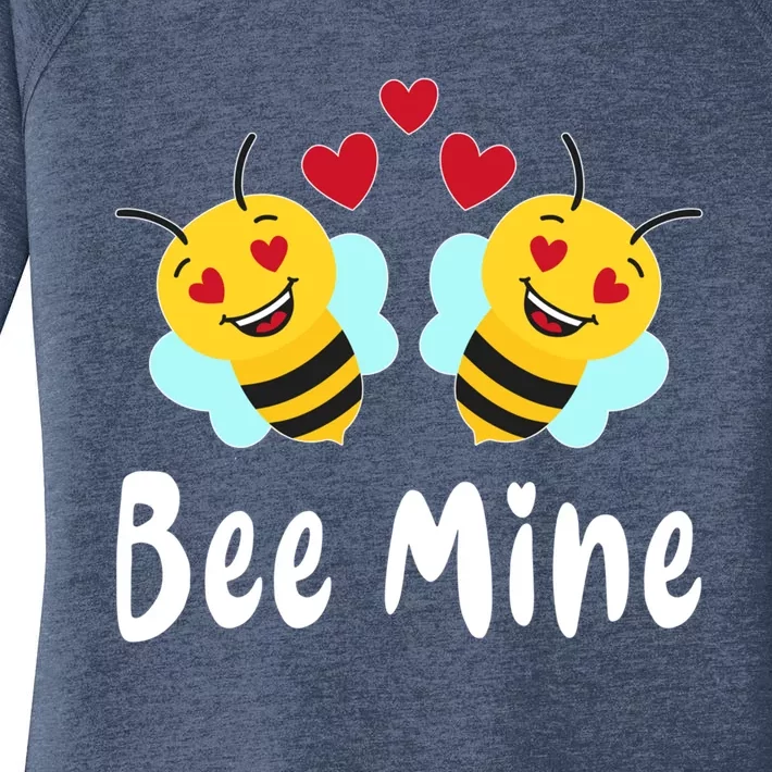 Bee Mine Honeybee Bee Pun Love Couple Valentine's Day Gift Women's Perfect Tri Tunic Long Sleeve Shirt