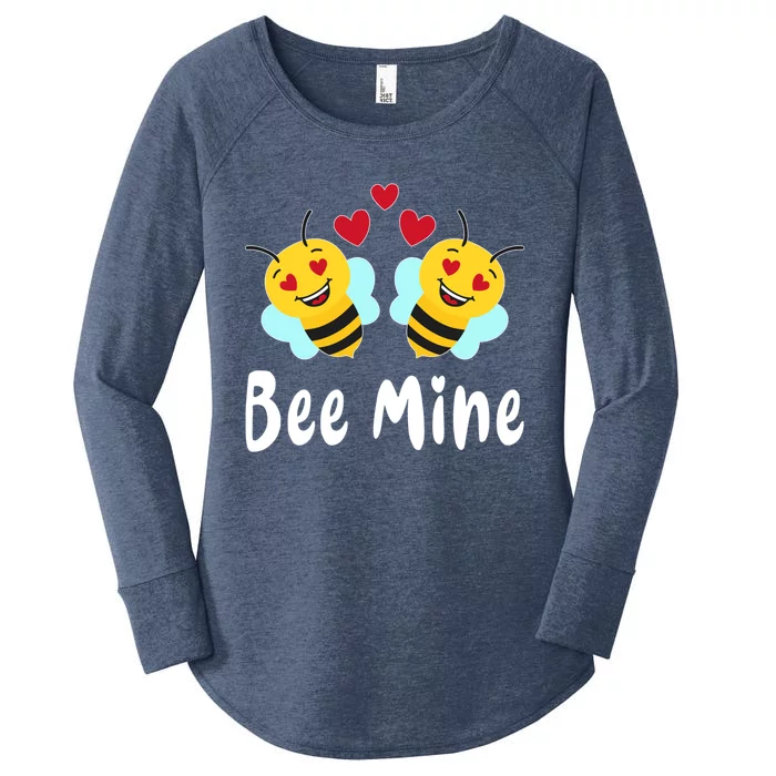 Bee Mine Honeybee Bee Pun Love Couple Valentine's Day Gift Women's Perfect Tri Tunic Long Sleeve Shirt